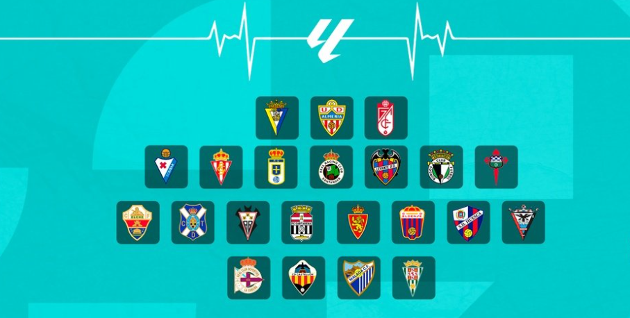 Los 22 equipos participantes de LaLiga Hypermotion de la temporada 2024/25. Fuente:  BeSoccer.
